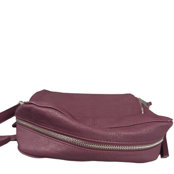 Crossbody Bag Plum Purple Faux Leather Adjustable Strap - Picture 7 of 12